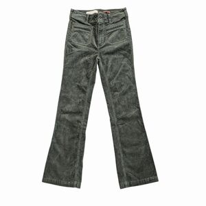 Pilcro Anthropologie Olive Green Corduroy Bootcut Trouser Size 27